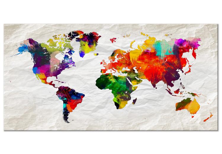 Large Canvas Print World Map: Rainbow Madness II [Large Format]