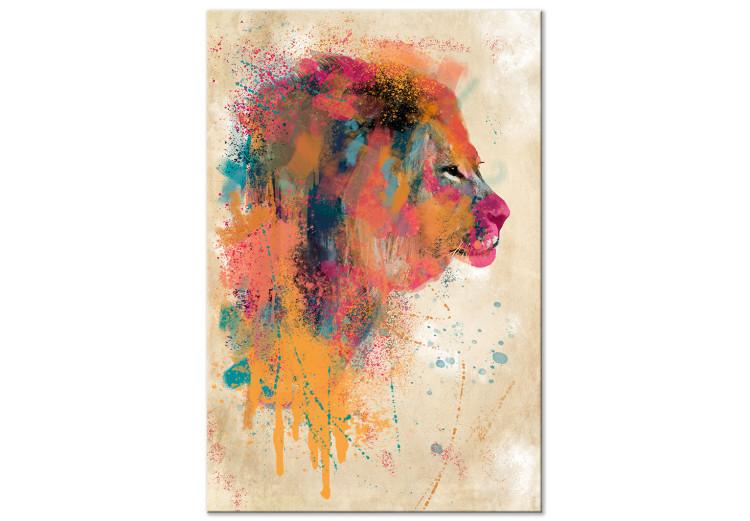 Canvas Print Watercolor Lion (1 Part) Vertical