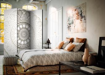 Room Divider 3D Mandala (3-piece) - romantic lacy pattern in retro style