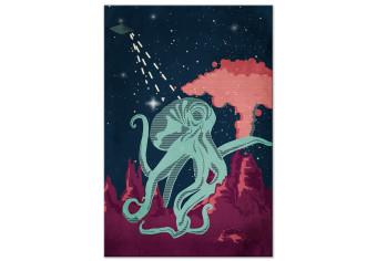 Canvas Cosmic Octopus (1-part) vertical - abstract composition