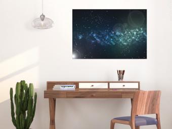 Poster Space - starry landscape and Milky Way against a dark cosmos background