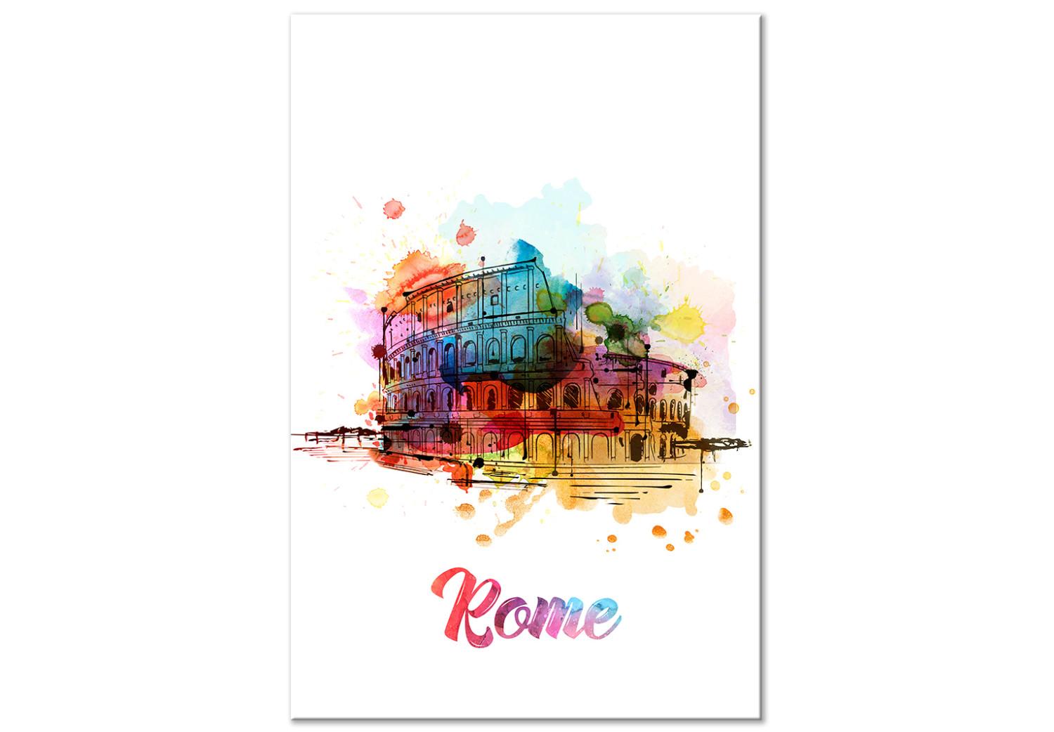 Canvas Colorful Rome (1-part) vertical - abstract colorful building