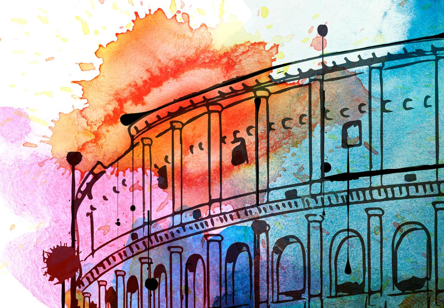 Canvas Colorful Rome (1-part) vertical - abstract colorful building
