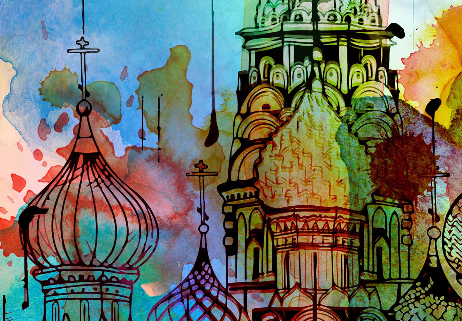Canvas Colorful Moscow (1-part) vertical - abstract architecture