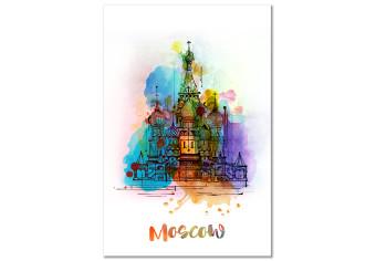 Canvas Colorful Moscow (1-part) vertical - abstract architecture