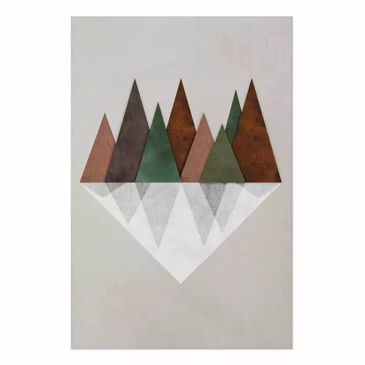 Poster Symmetrical Land - unique geometric abstraction in earth tones