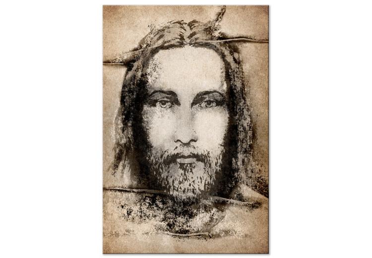 Canvas Print Shroud of Turin in Sepia (1 Part) Vertical