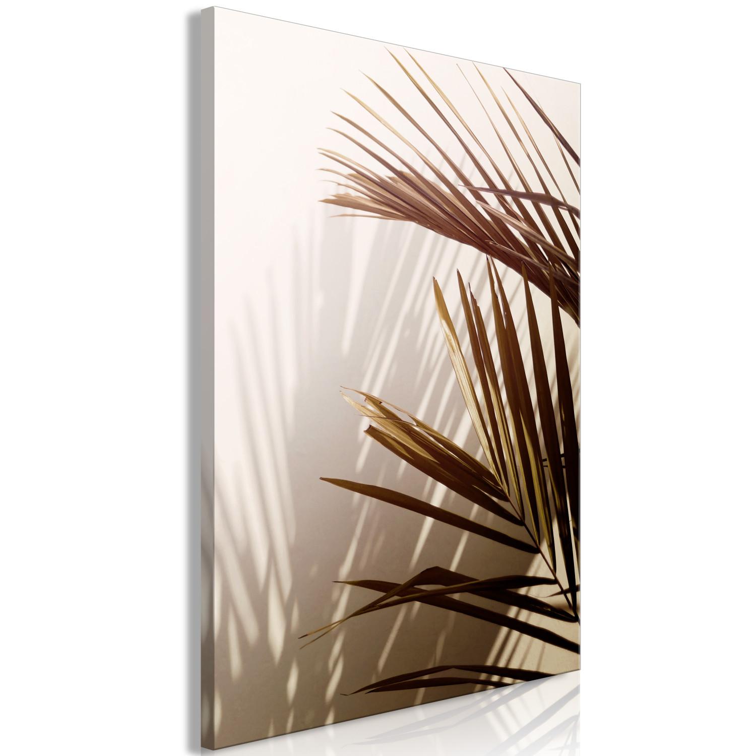Canvas Rhythmic Tones (1-part) vertical - landscape of tropical leaves