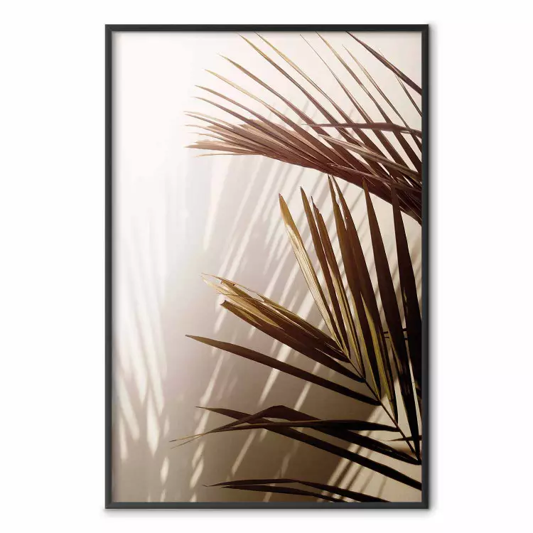 Rhythmic Tones: Sepia - summer composition with tropical palm leaves