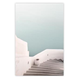 Poster Summer Stroll - stairs and bright architecture with a backdrop of a seascape
