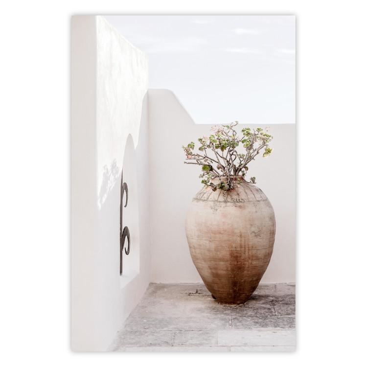 Stone Silence - vase with green plant against bright architecture backdrop