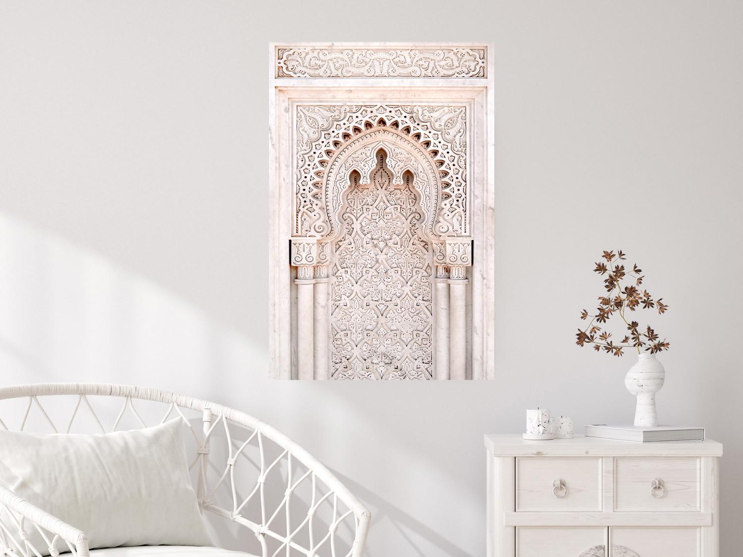 Poster Lacy Radiance - beige architecture of a column adorned with ornaments