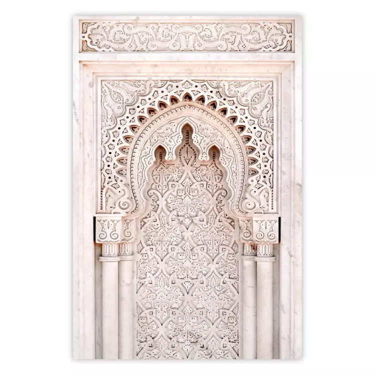 Lacy Radiance - beige architecture of a column adorned with ornaments