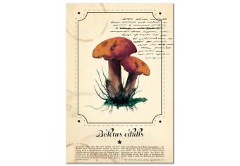 Canvas Mushroom Atlas (1-part) vertical - mushrooms in Provencal motif