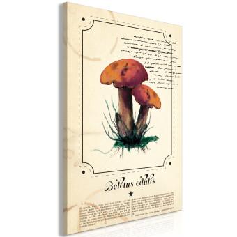 Canvas Mushroom Atlas (1-part) vertical - mushrooms in Provencal motif