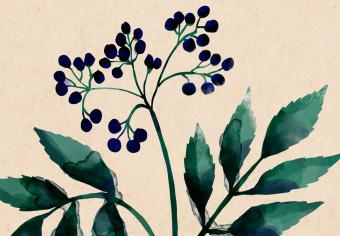 Canvas Kitchen Herbs (1-part) vertical - plants in Provencal motif