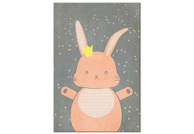 Canvas Print Pink Princess (1-part) vertical - pastel rabbit with stars