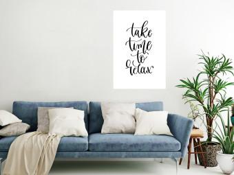 Poster Take Time to Relax - black English text on white background