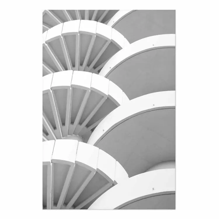 Poster White Detail - black and white abstract architecture of a bright building