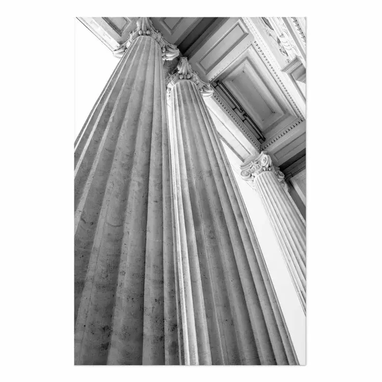 Poster Stone Columns - gray architecture of a carved column in a building