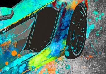 Canvas Aerodynamics (3-piece) - abstract car on a black background
