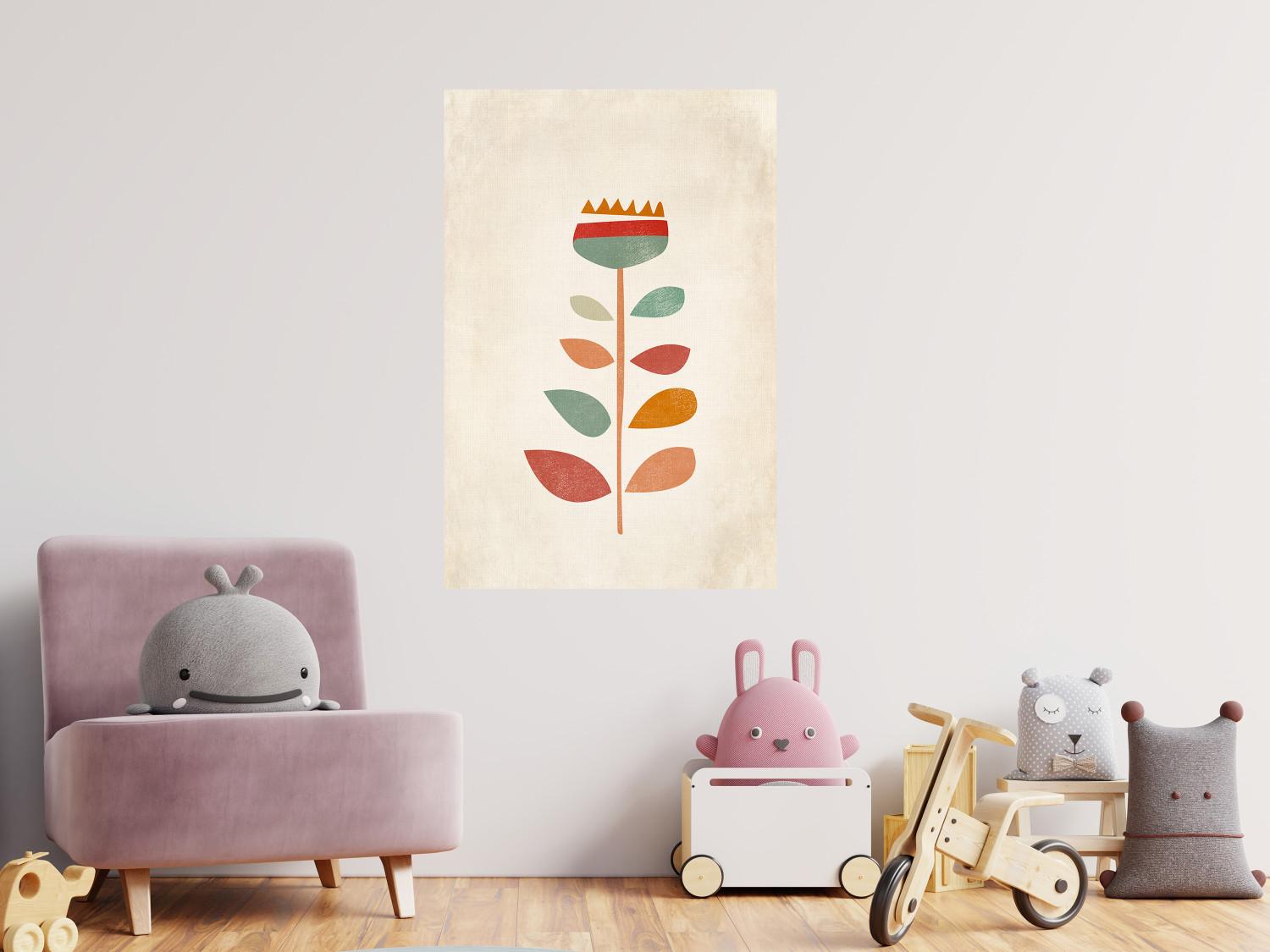 Poster Queen of Flowers - abstract plant created from colorful figures