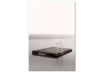 Canvas Immerse Yourself (1-piece) Vertical - landscape of a wooden palette on water