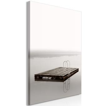 Canvas Immerse Yourself (1-piece) Vertical - landscape of a wooden palette on water