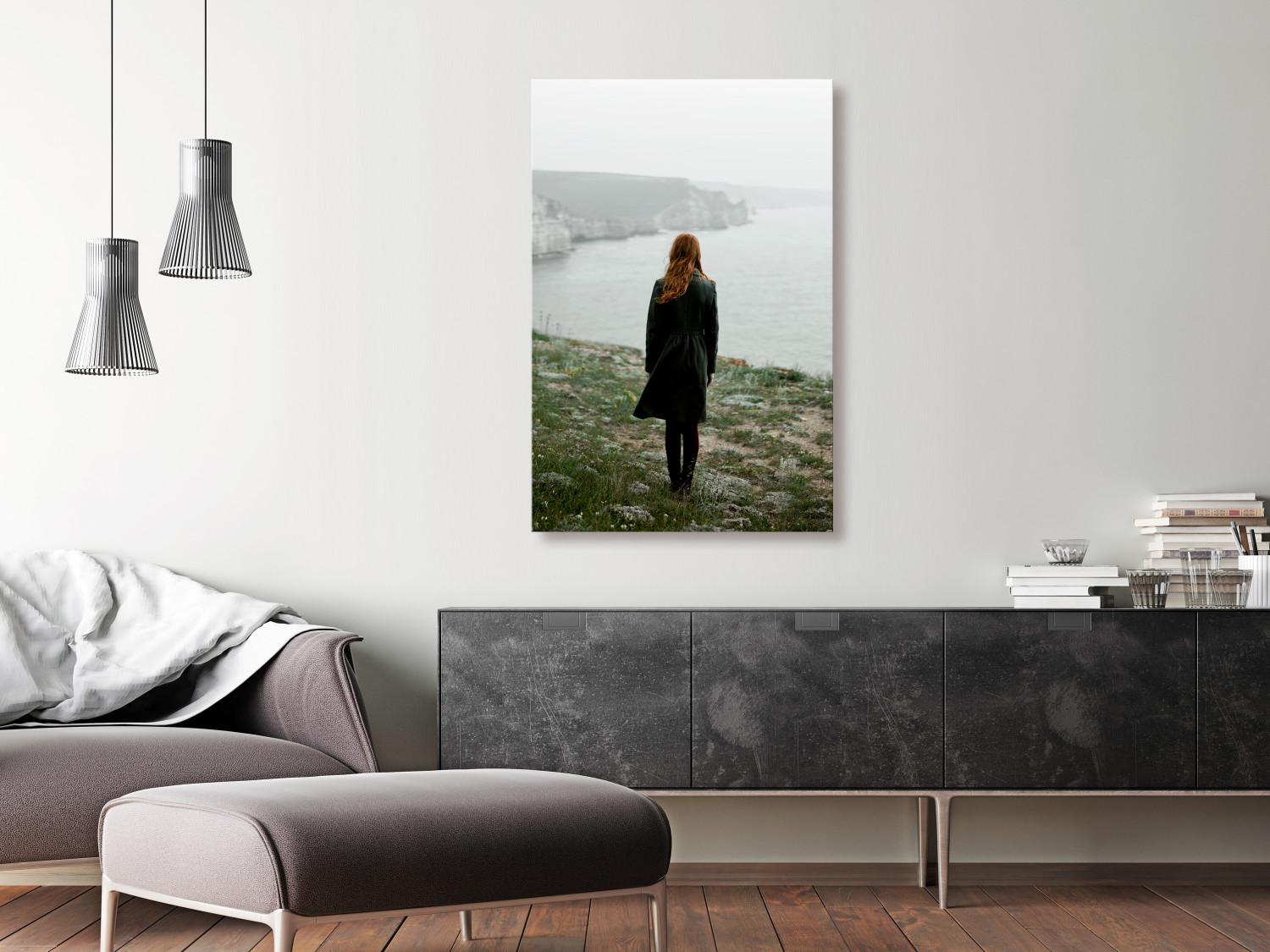 Canvas What Now? (1-piece) Vertical - landscape of a woman against scenery