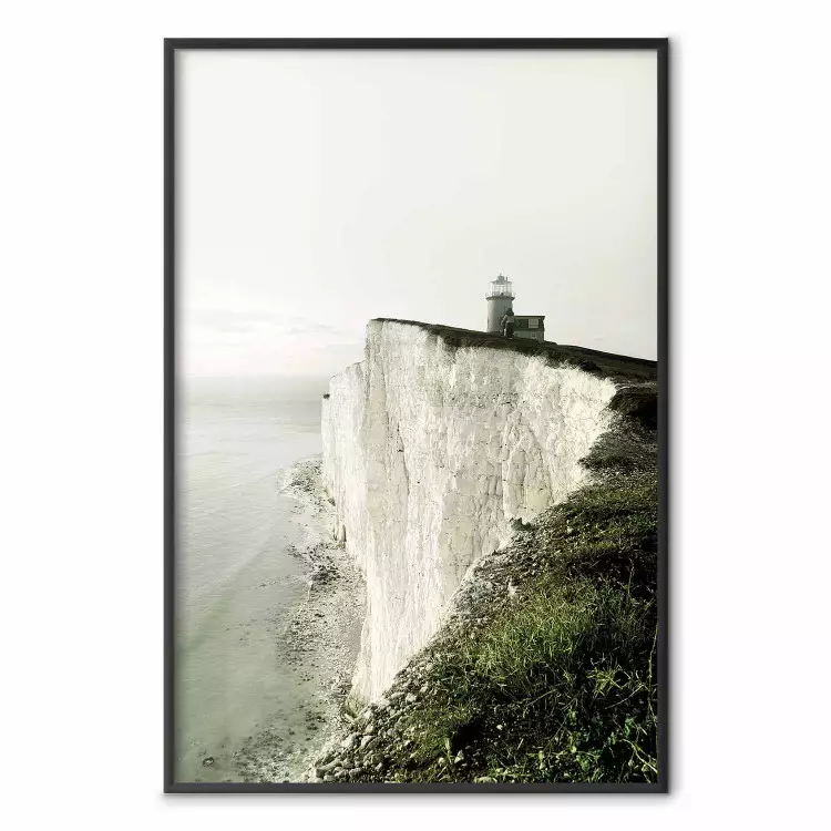 On the Edge - landscape of a gigantic cliff with a lighthouse on top