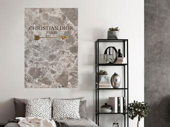 Poster Christian Dior - English text on an abstract marble background