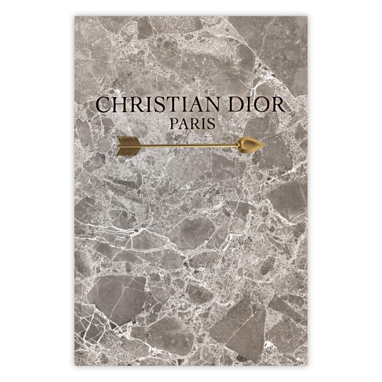 Christian Dior - English text on an abstract marble background