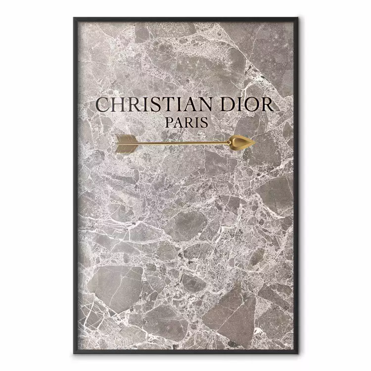 Christian Dior - English text on an abstract marble background