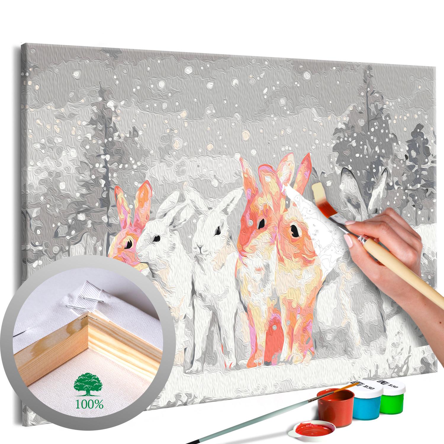 Paint by Number Kit Winter Bunnies