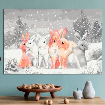 Paint by Number Kit Winter Bunnies