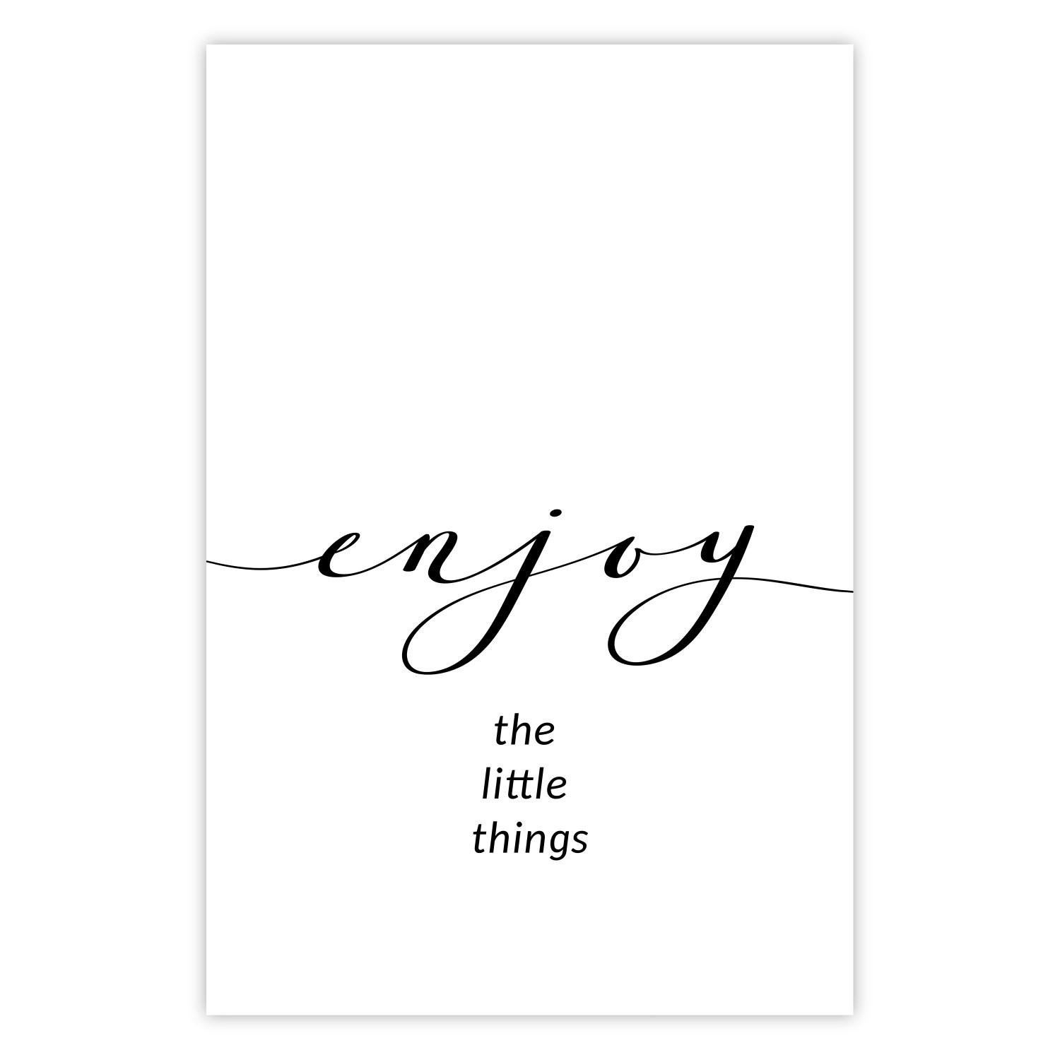 Poster Enjoy the Little Things - black English text on a white background