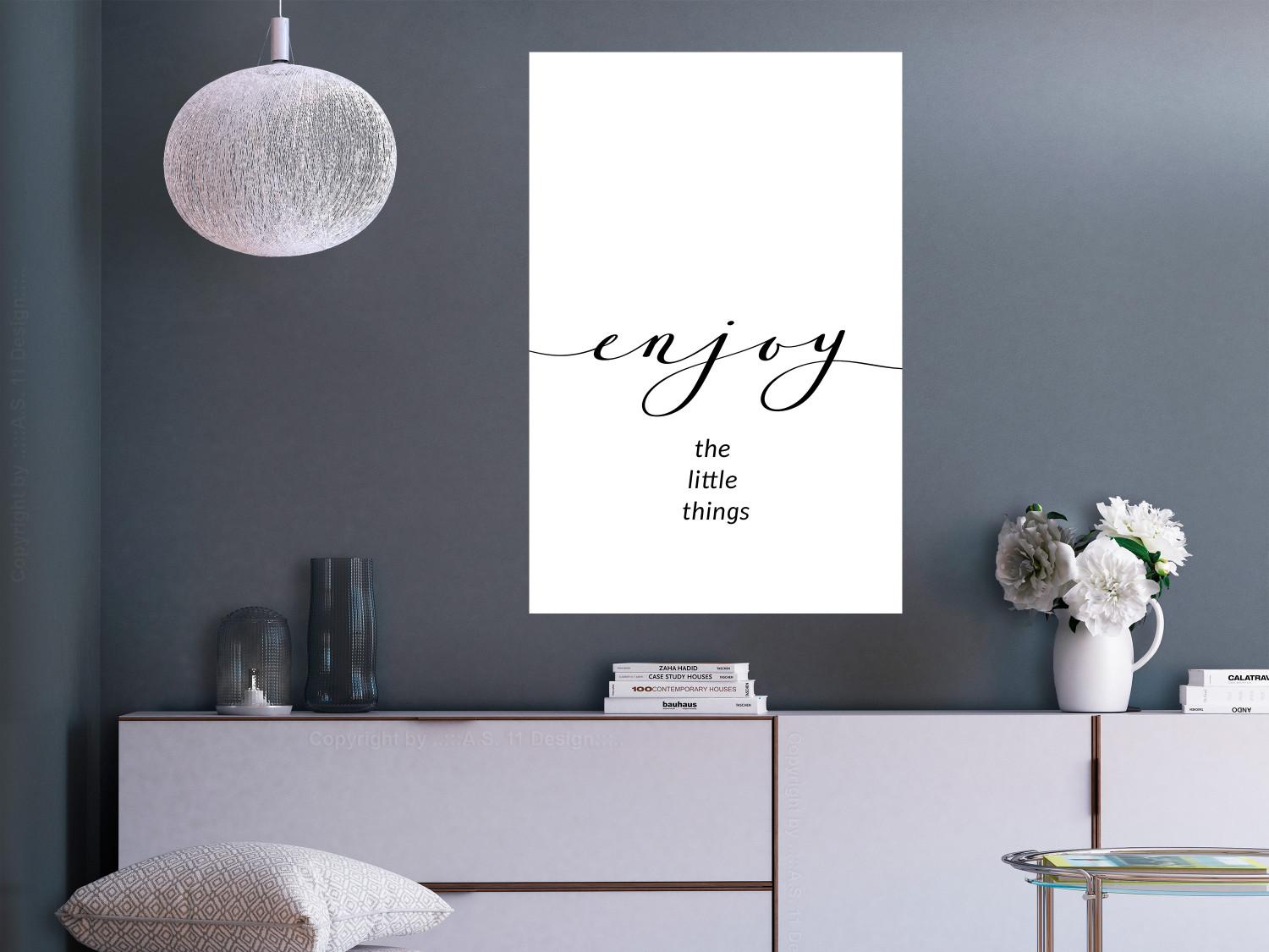 Poster Enjoy the Little Things - black English text on a white background