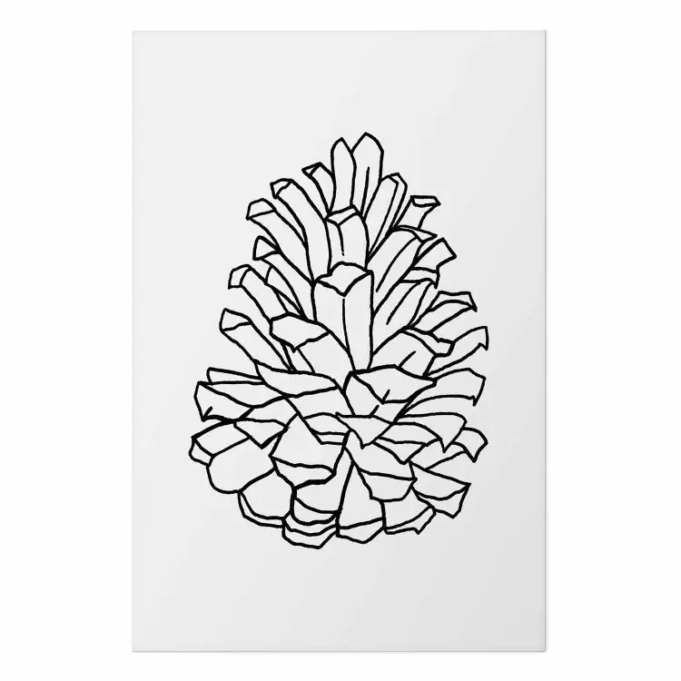 Poster Open Cone - black line art of a cone on a solid gray background