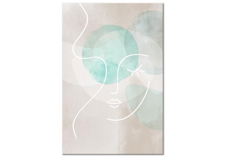 Flirtatious Wink (1-piece) Vertical - pastel woman line art