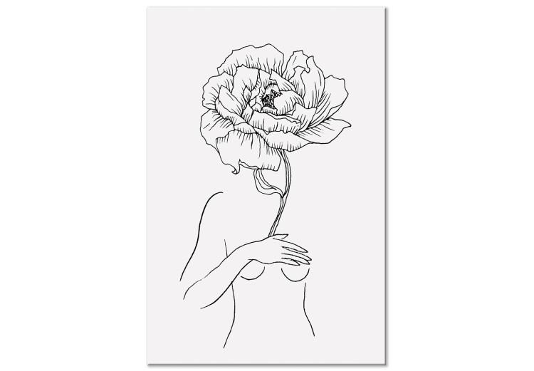 Sensual Blossom (1-piece) Vertical - line art of an abstract woman