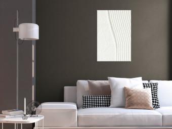 Canvas Symmetrical waves - Zen style graphic in grey colours