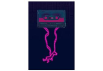 Canvas Musical Elevation (1-piece) Vertical - abstract retro cassette
