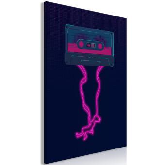 Canvas Musical Elevation (1-piece) Vertical - abstract retro cassette