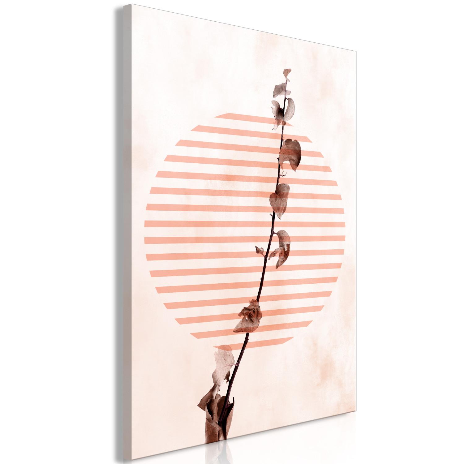 Canvas Weak twig - abstract with nature and a geometric pattern