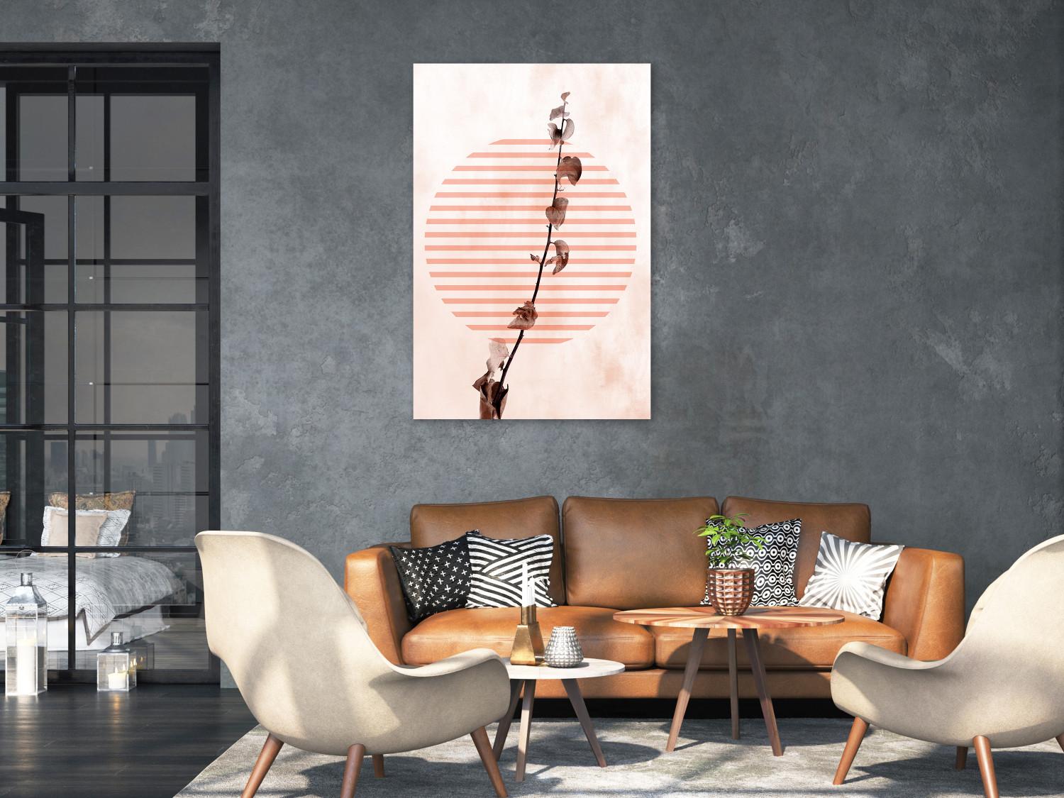 Canvas Weak twig - abstract with nature and a geometric pattern