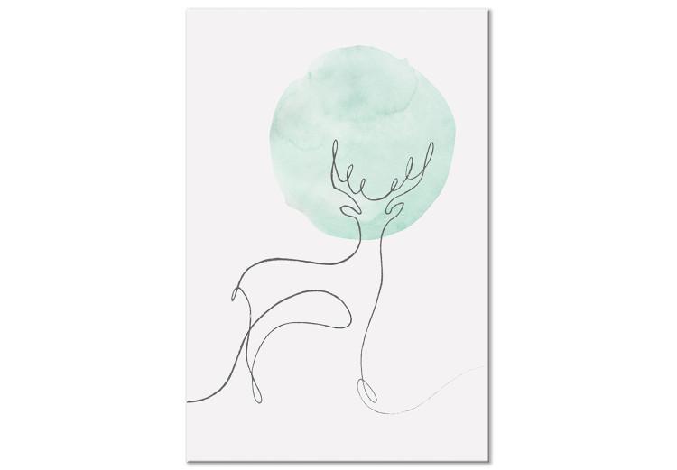 Moon Line (1-piece) Vertical - abstract lineart of a deer