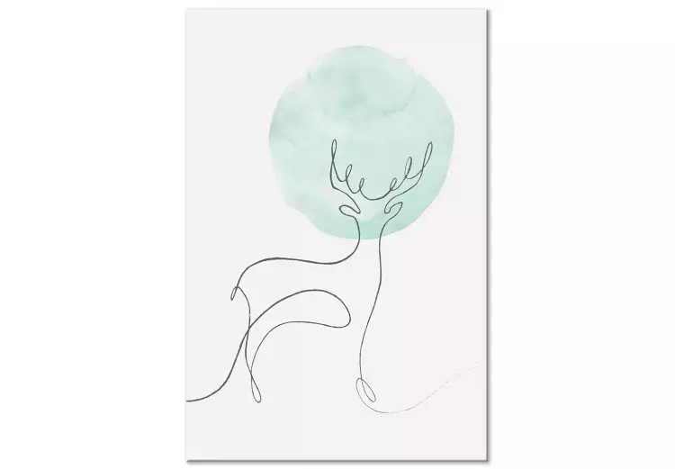 Moon Line (1-piece) Vertical - abstract lineart of a deer