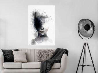 Poster Cosmic Thought - portrait of a female face in an abstract composition