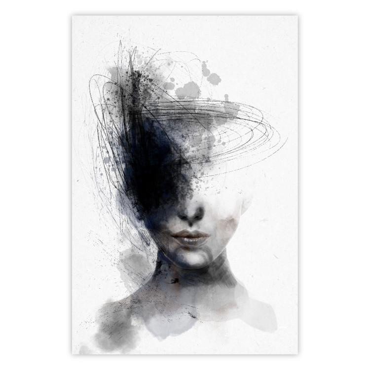 Cosmic Thought - portrait of a female face in an abstract composition