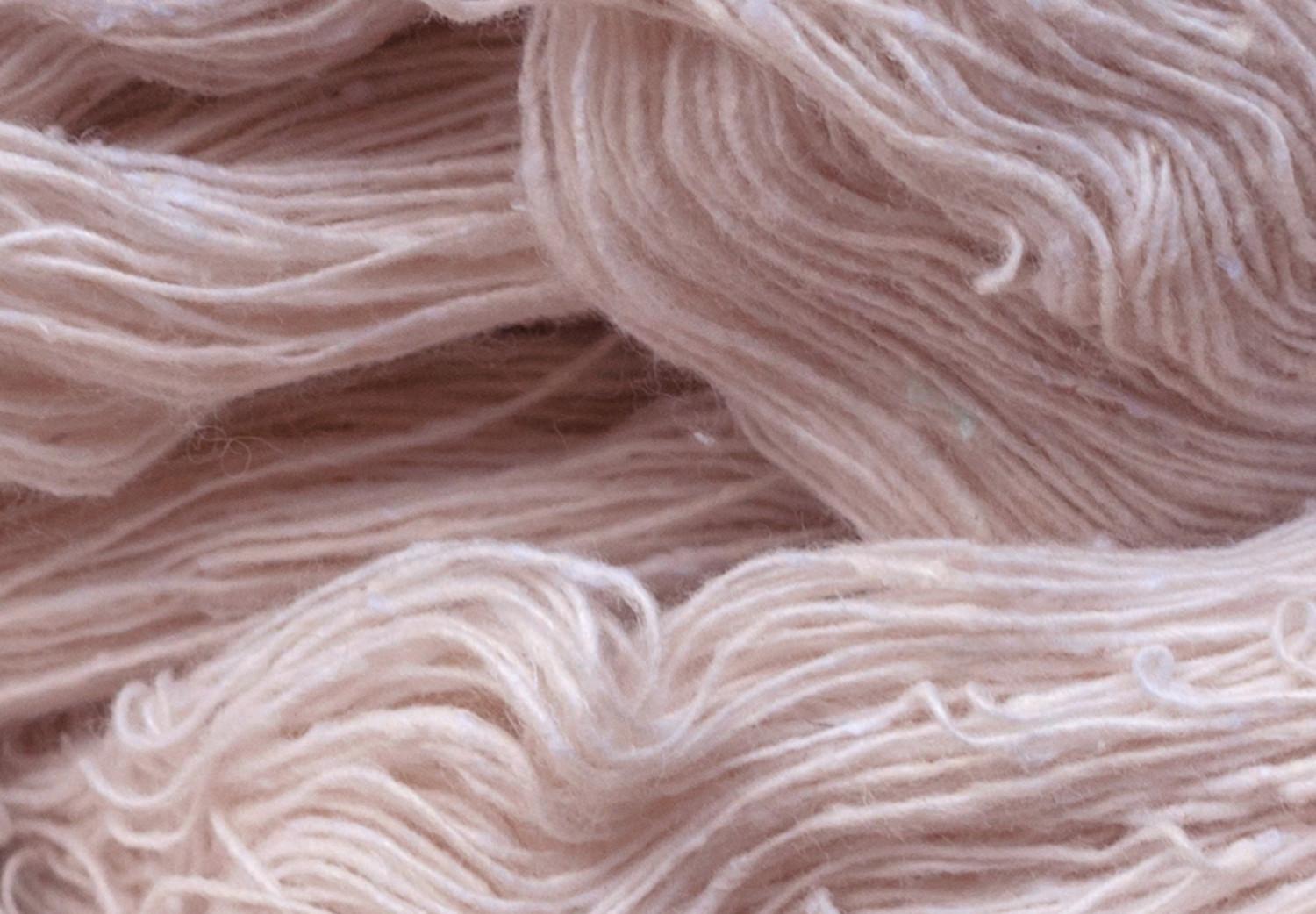 Poster Woolen Fantasy - pink fabric composition in the form of loose threads